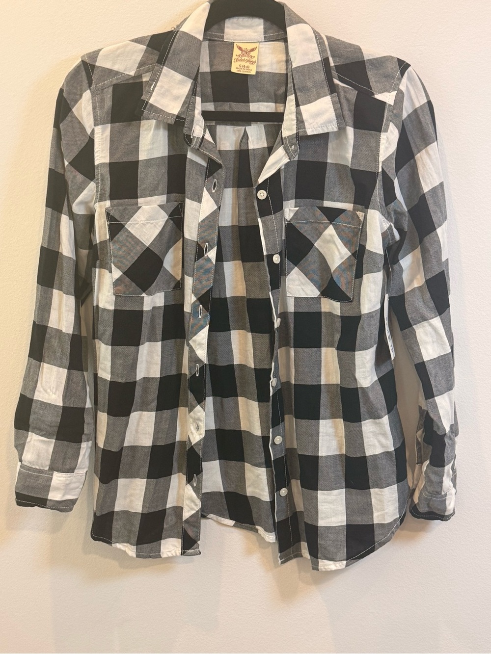NWT Faded Glory Buffalo Plaid Flannel Button Down Shirt Size Small